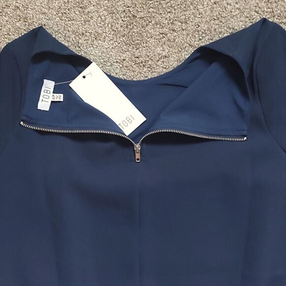 New With Tags Women's Size Small Tobi‎ Blue Lined Dress With Pockets - Picture 6 of 11
